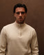 Beige Knitted Quarter Zip
