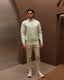 Light  Green Knitted Quarter Zip