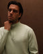 Light  Green Knitted Quarter Zip