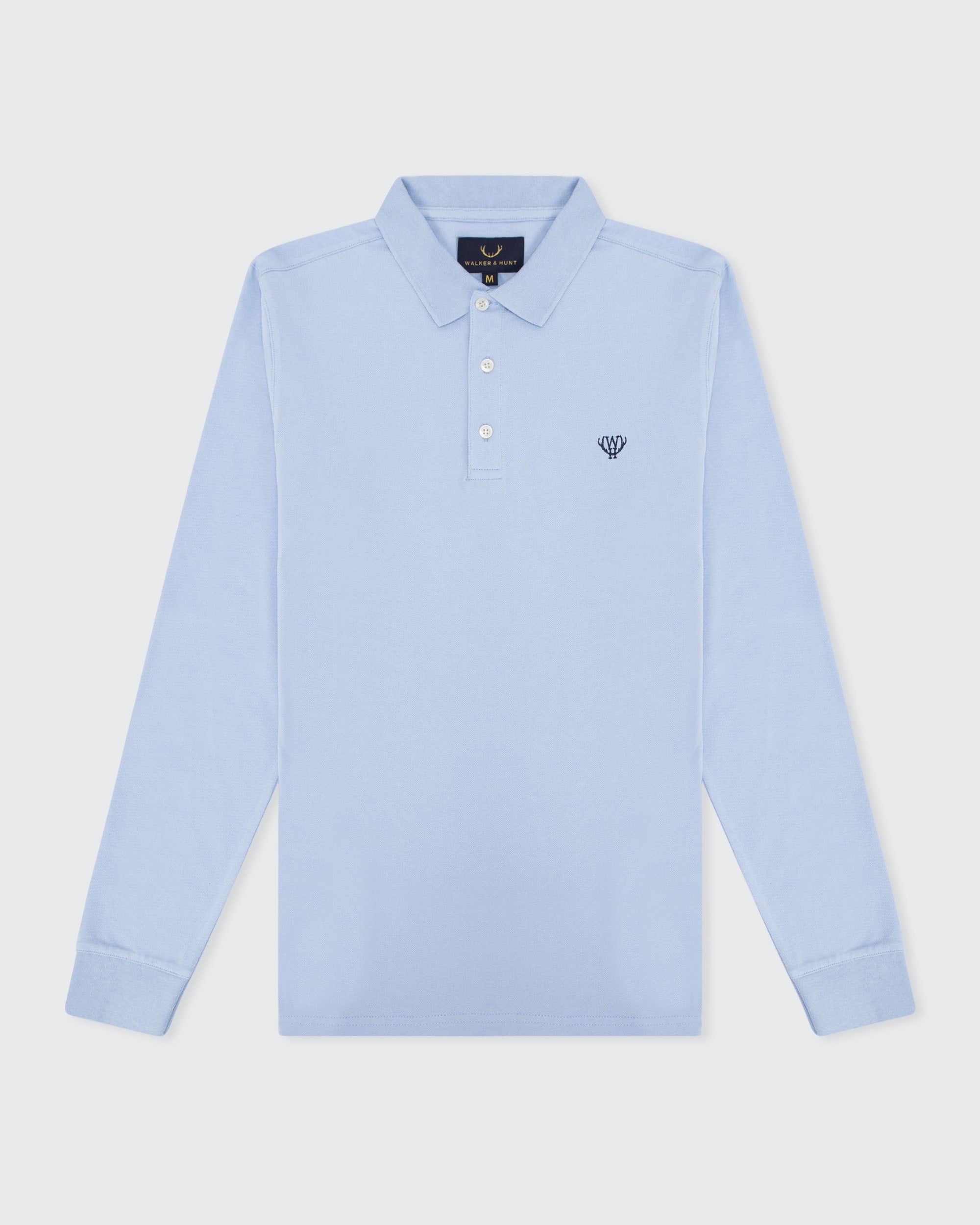 Long Sleeve Polo- Light Blue – Walker Hunt - Main Image