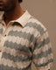 Knitted  Shirt- Sage Green & Cream