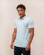 Textured Polo- Aqua Blue