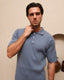 Elston Knitted Polo- Steel Blue