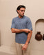 Elston Knitted Polo- Steel Blue