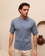 Elston Knitted Polo- Steel Blue