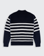 Striped Huxley Quarter Zip - Navy