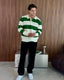 Rugby Knit - Emerald Green & Cream