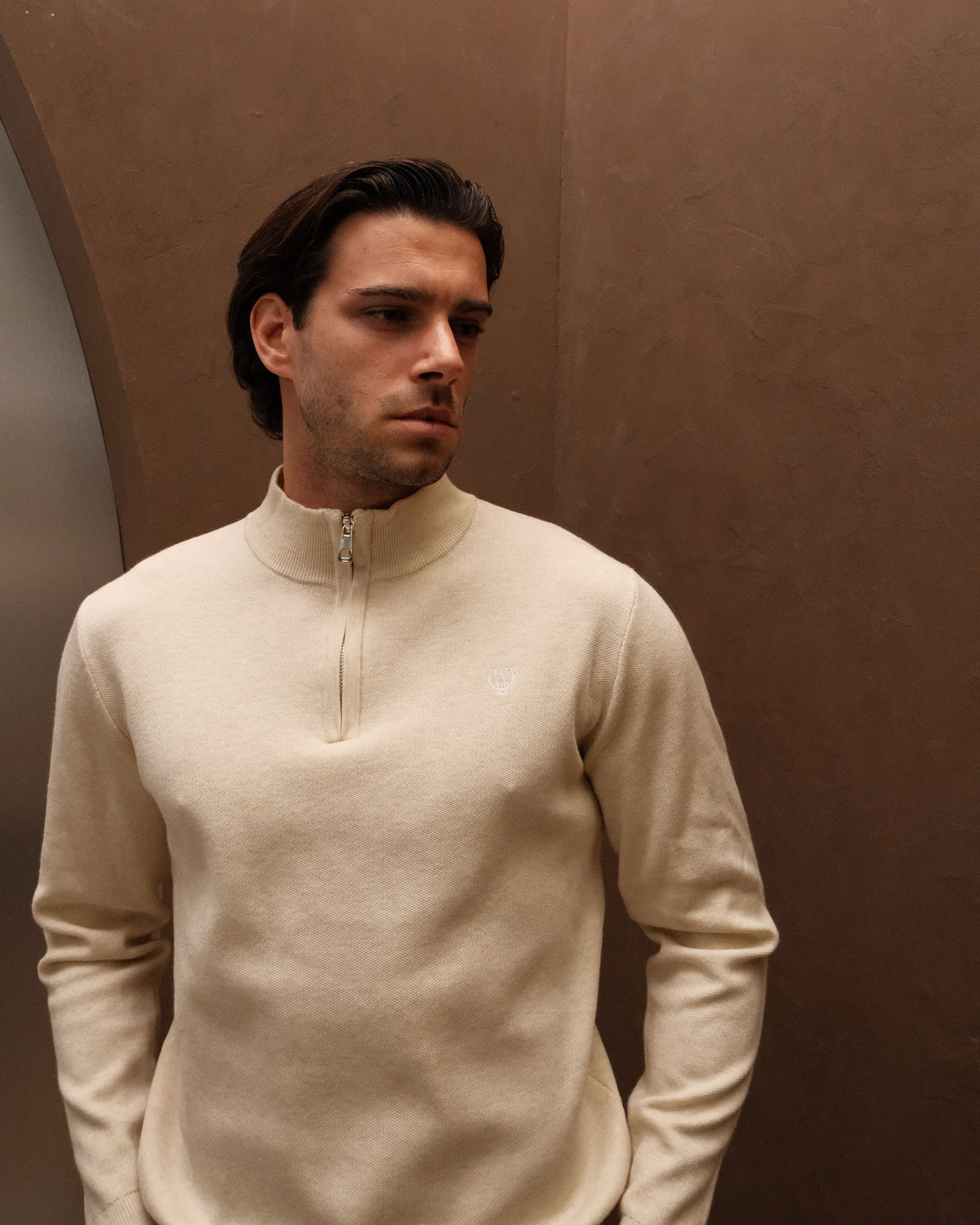 Huxley Quarter Zip - Beige