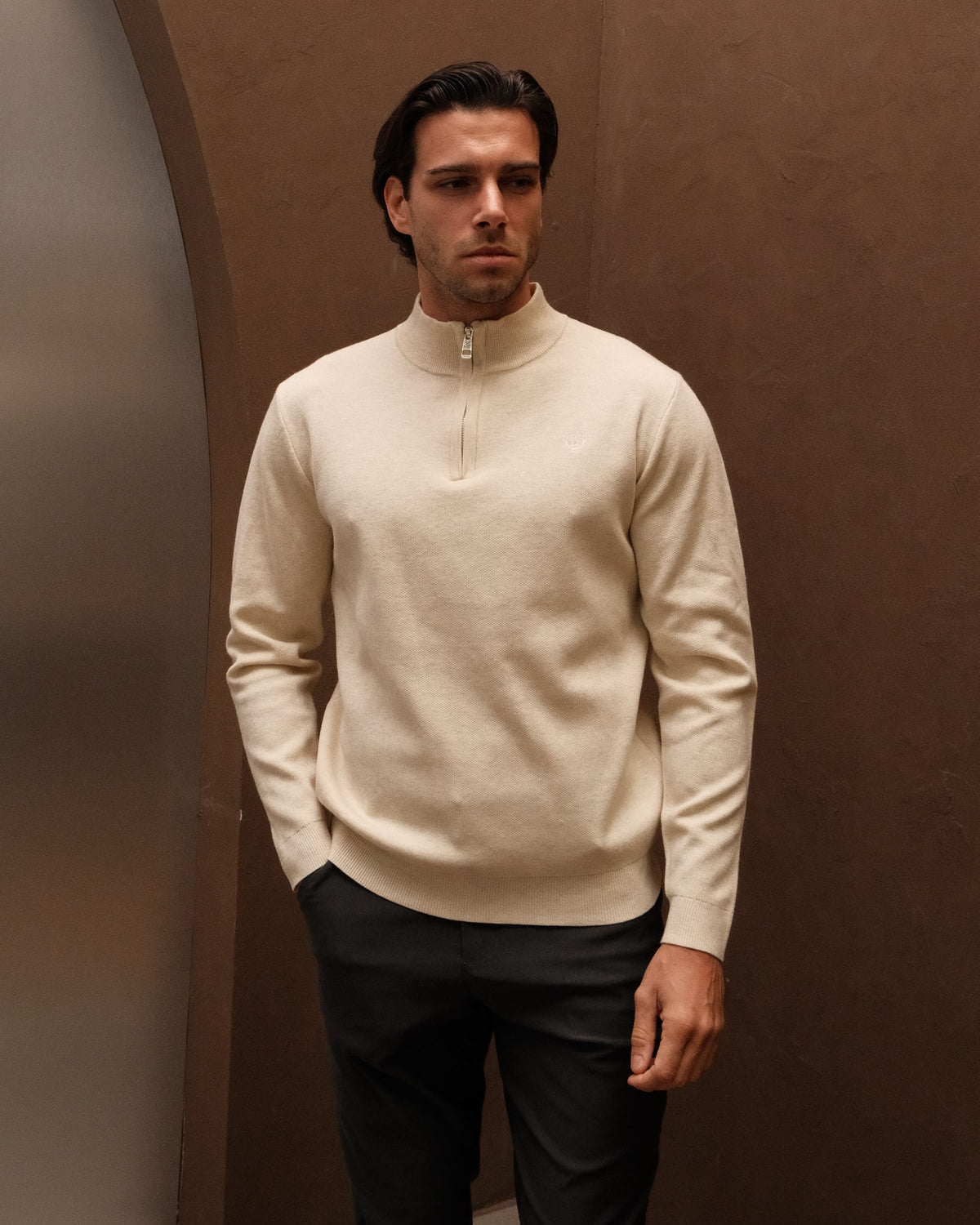 Huxley Quarter Zip - Beige
