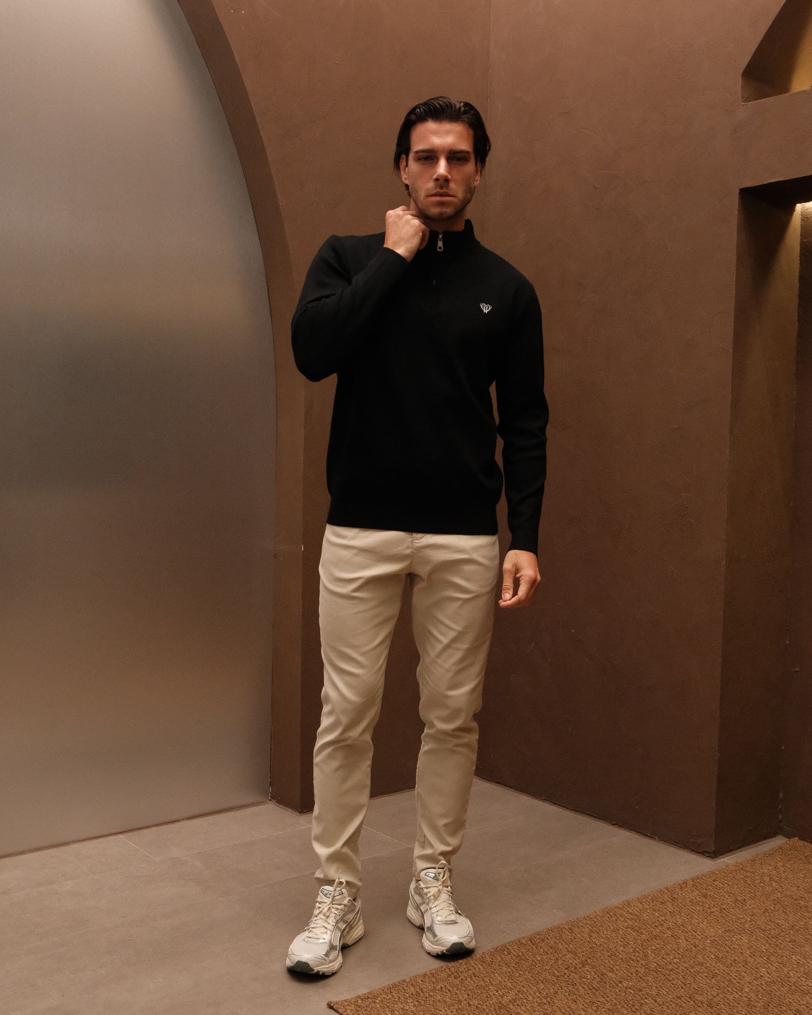 Black Knitted Quarter Zip – Walker & Hunt