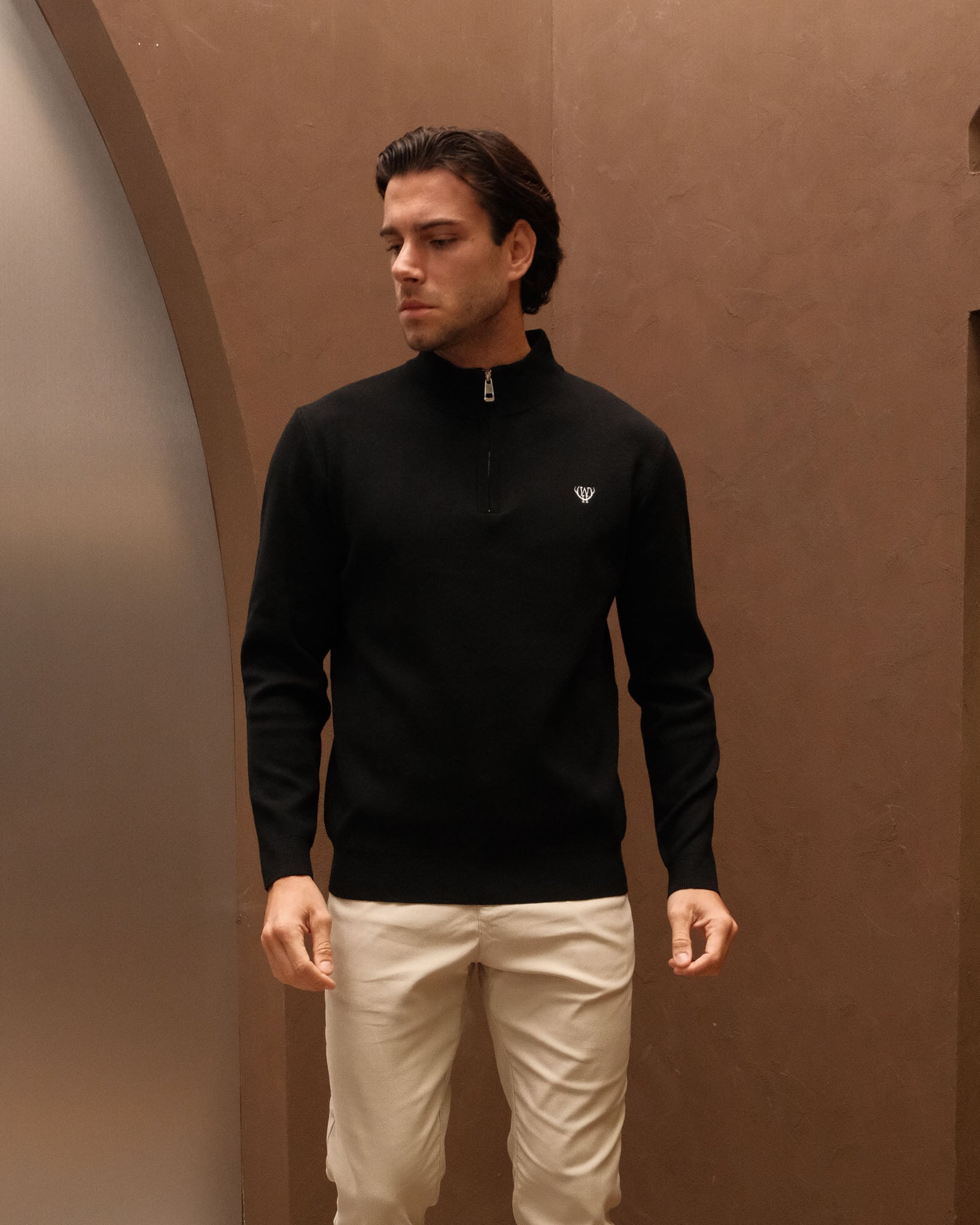 Black Knitted Quarter Zip – Walker & Hunt
