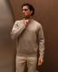 Grey Oat Knitted Quarter Zip
