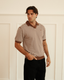 Milton Striped Polo - Mocha & Cream