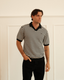 Milton Striped Polo - Black & Cream