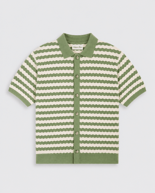 Striped Knitted Shirt - Sage