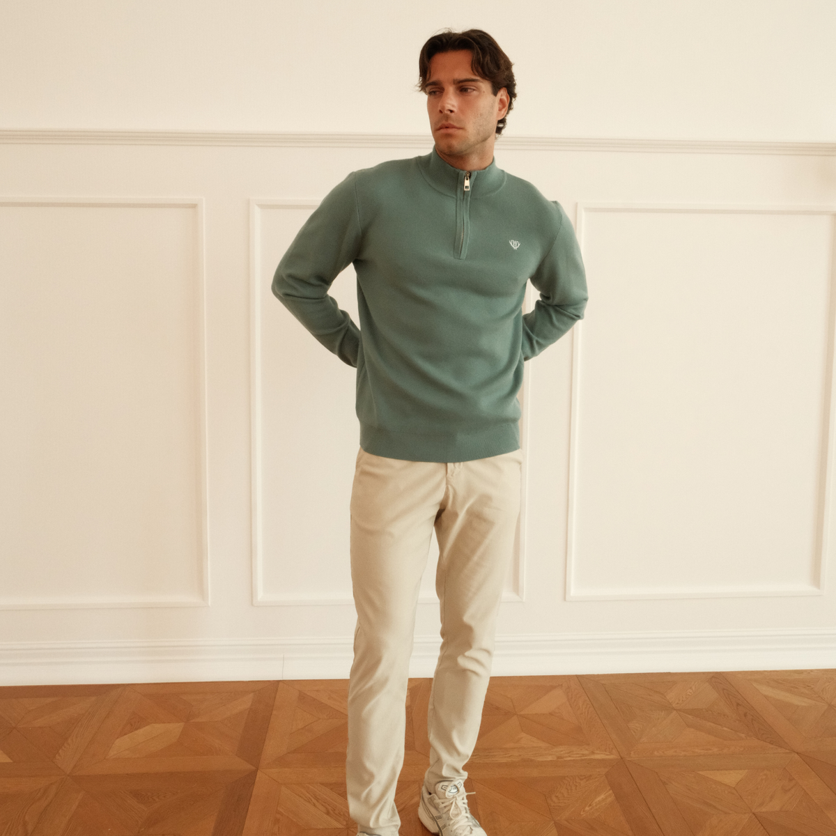 Huxley Quarter Zip - Sage Green