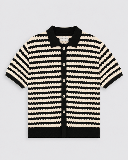 Striped Knitted Shirt - Black