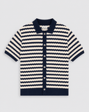 Striped Knitted Shirt - Navy