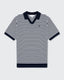 Milton Striped Polo - Navy & Cream