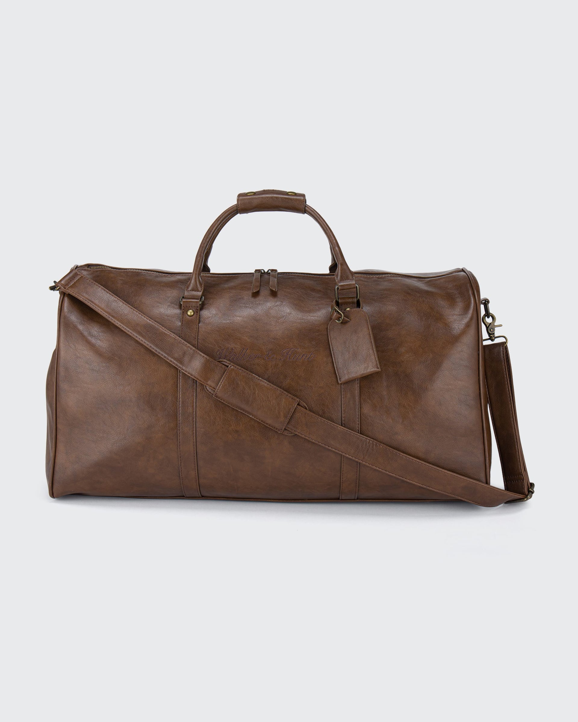 Brown Duffel bag- Weekender Bag – Walker Hunt - Main Image