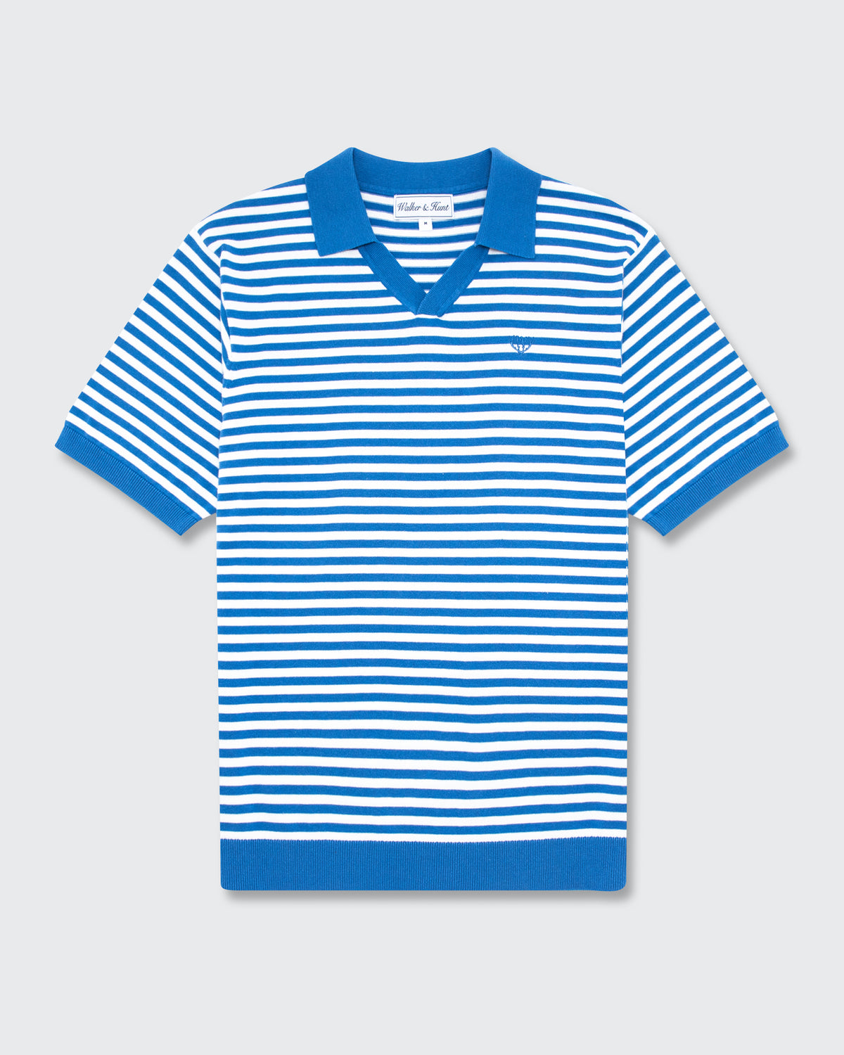 Milton Striped Polo - Steel & Cream