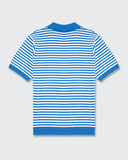 Milton Knitted Polo - Steel & Cream