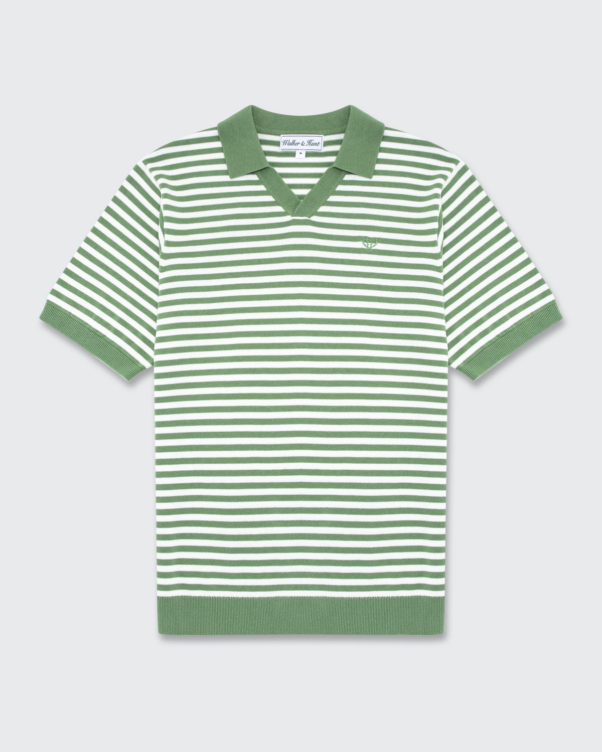 Milton Striped Polo - Sage & Cream