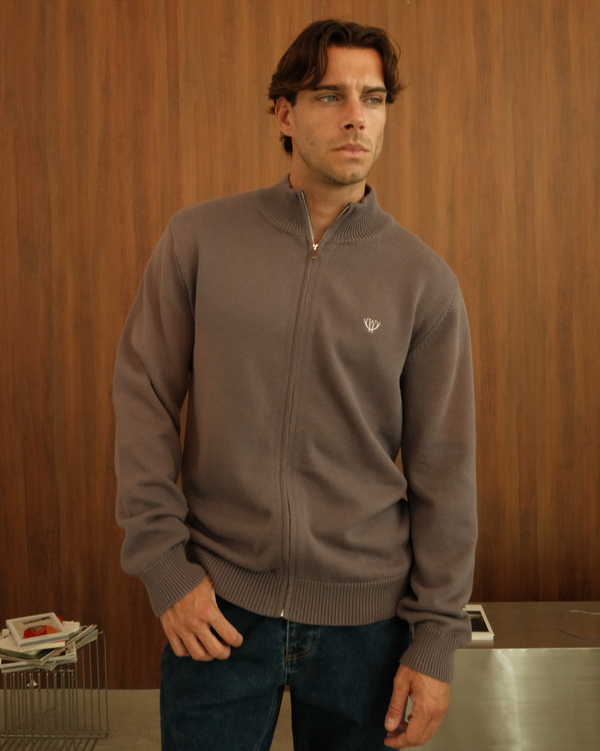 Oversized Ashbury Full Zip- Grey