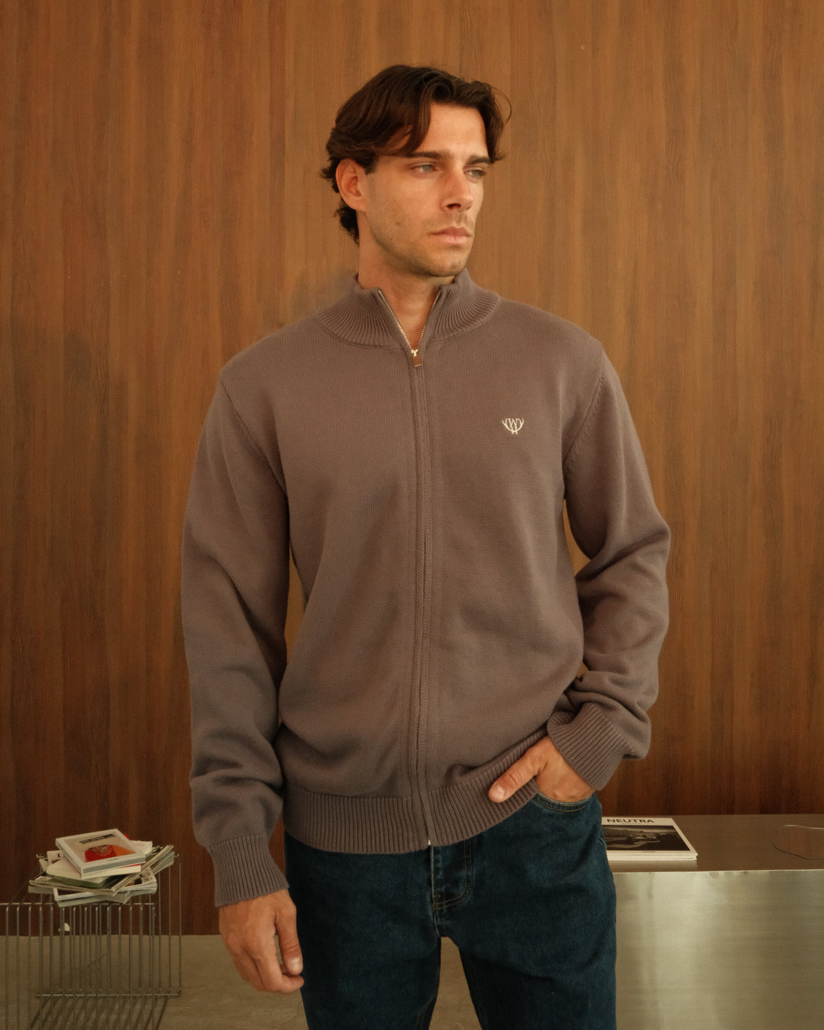 Oversized Ashbury Full Zip- Grey