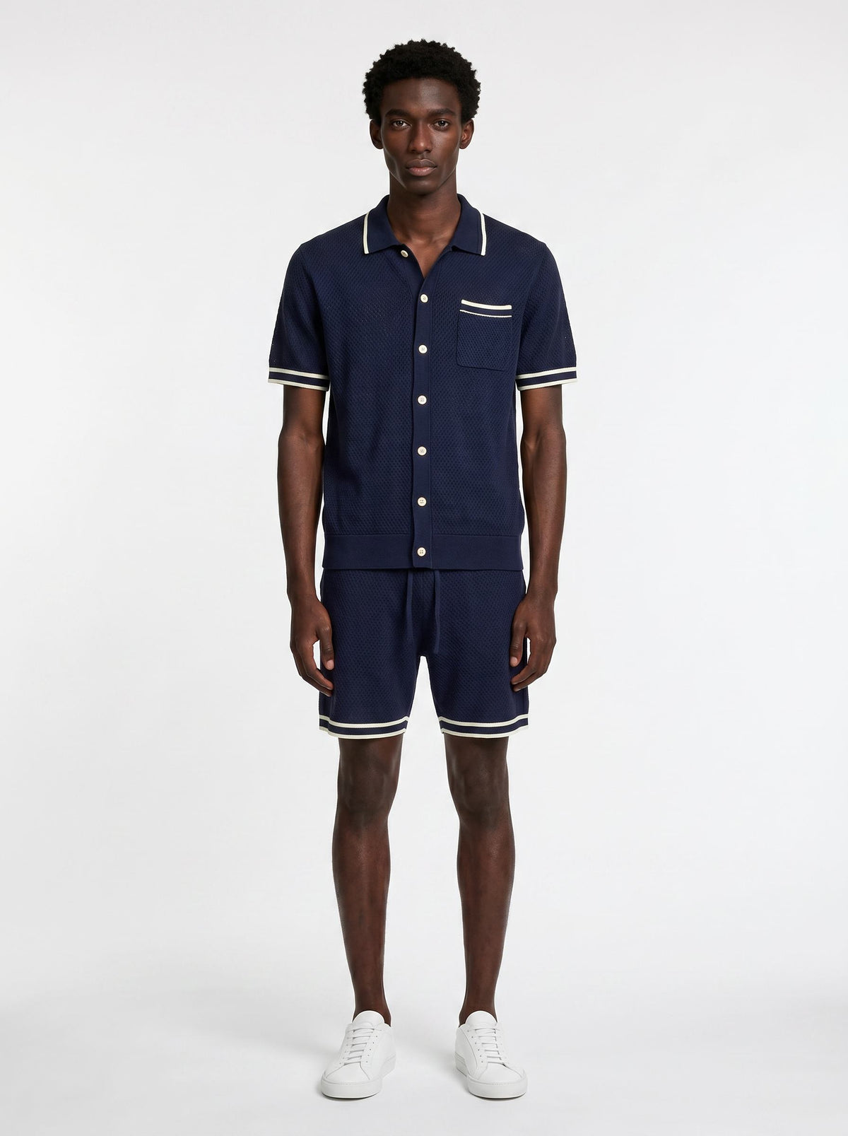 Resort Knitted Shirt — Navy