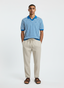 Milton Striped Polo - Steel & Cream