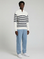 Striped Huxley Quarter Zip - Off White