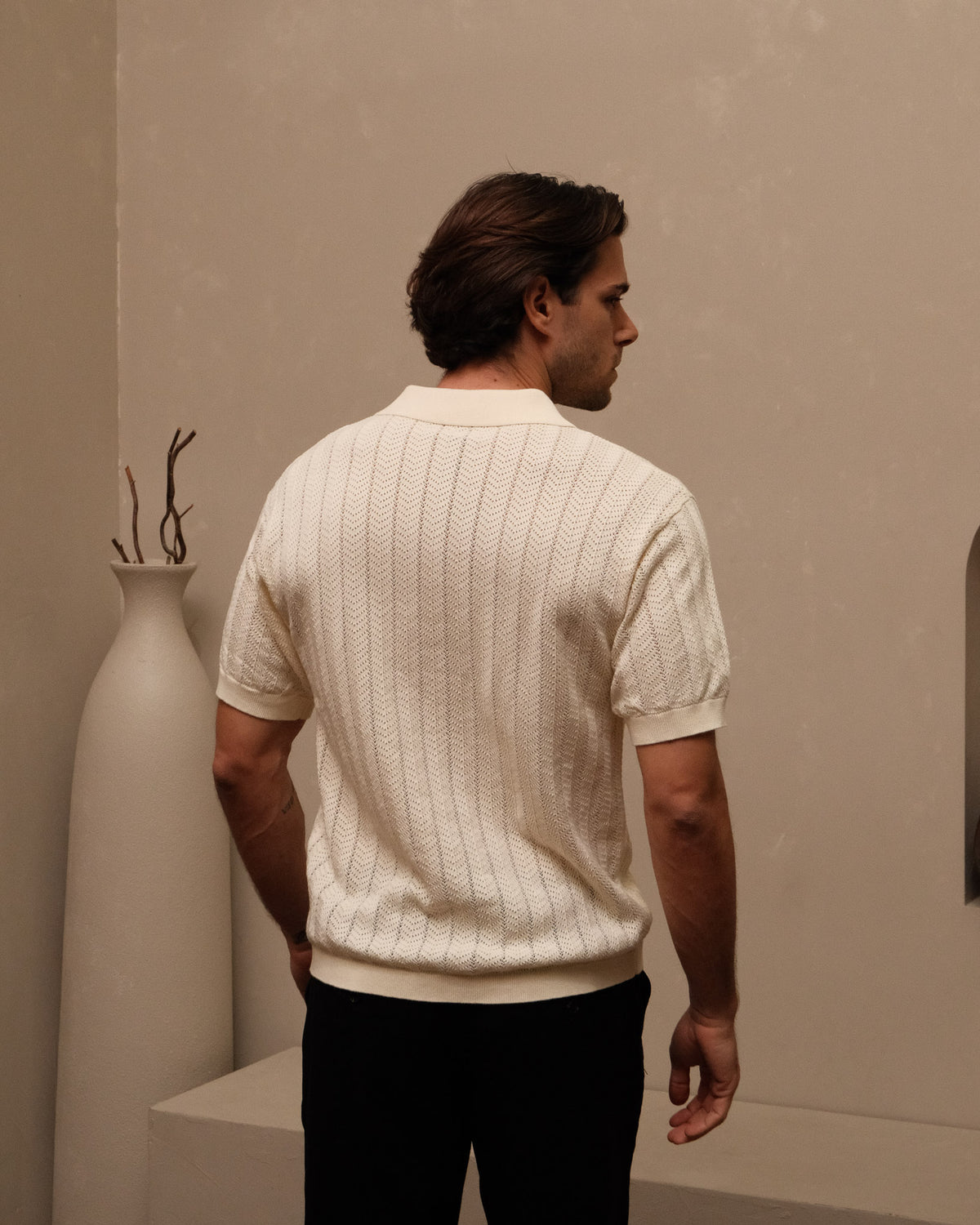 Knitted Shirt- Cream