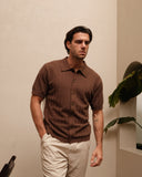 Knitted Shirt- Brown