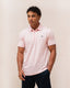 Textured Polo- Light Pink