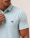 Textured Polo- Aqua Blue