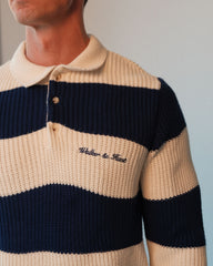 Striped Knit Jumper- Navy & Cream