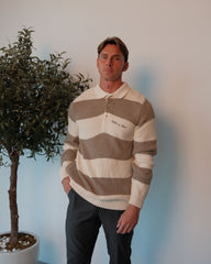 Striped Knit Jumper - Ecru & Cream