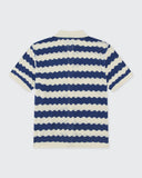 Knitted Shirt- Navy & Cream