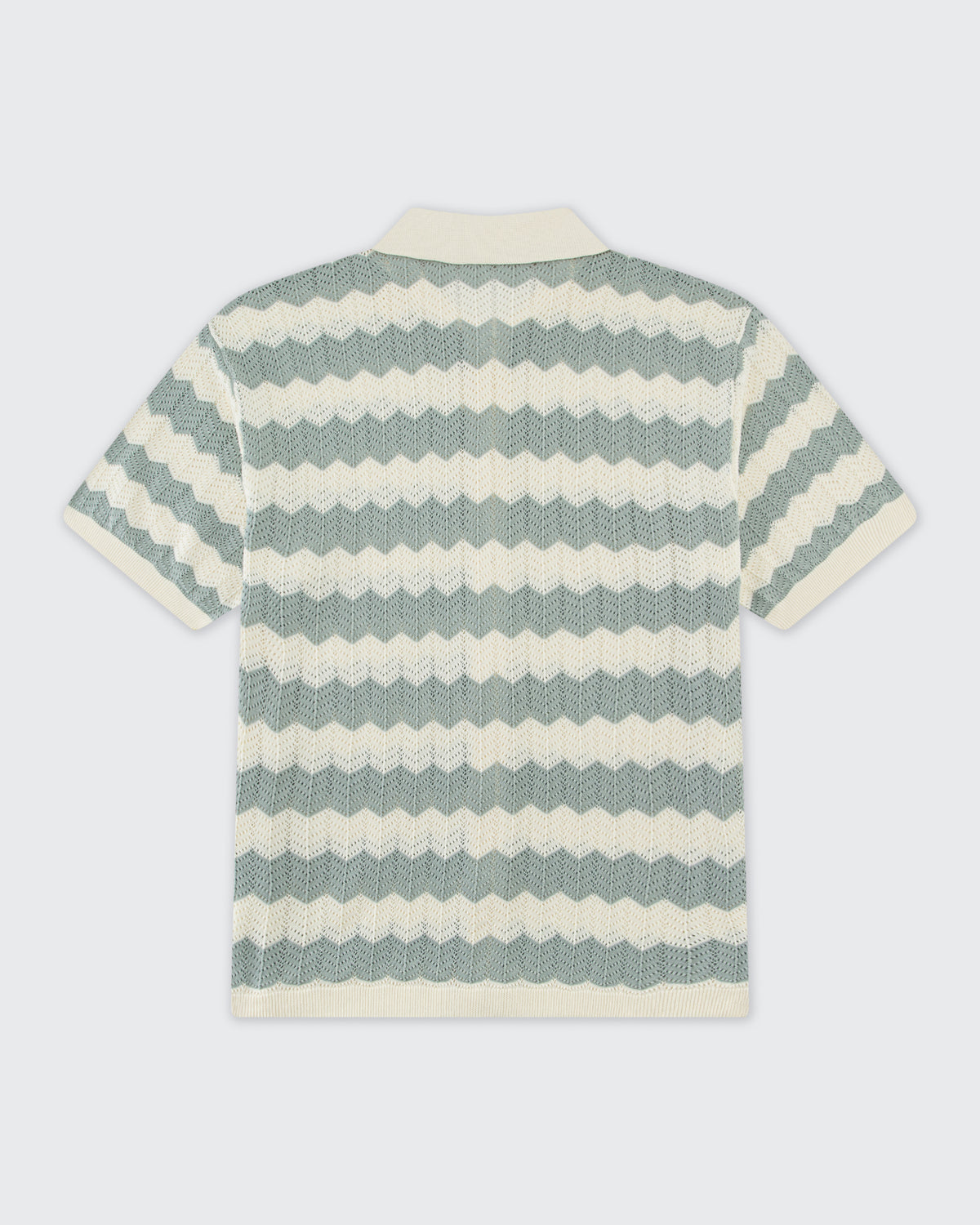 Knitted  Shirt- Sage Green & Cream