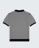 Milton Knitted Polo - Black & Cream