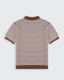 Milton Knitted Polo- Mocha & Cream