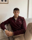 Burgundy Knitted Half Zip