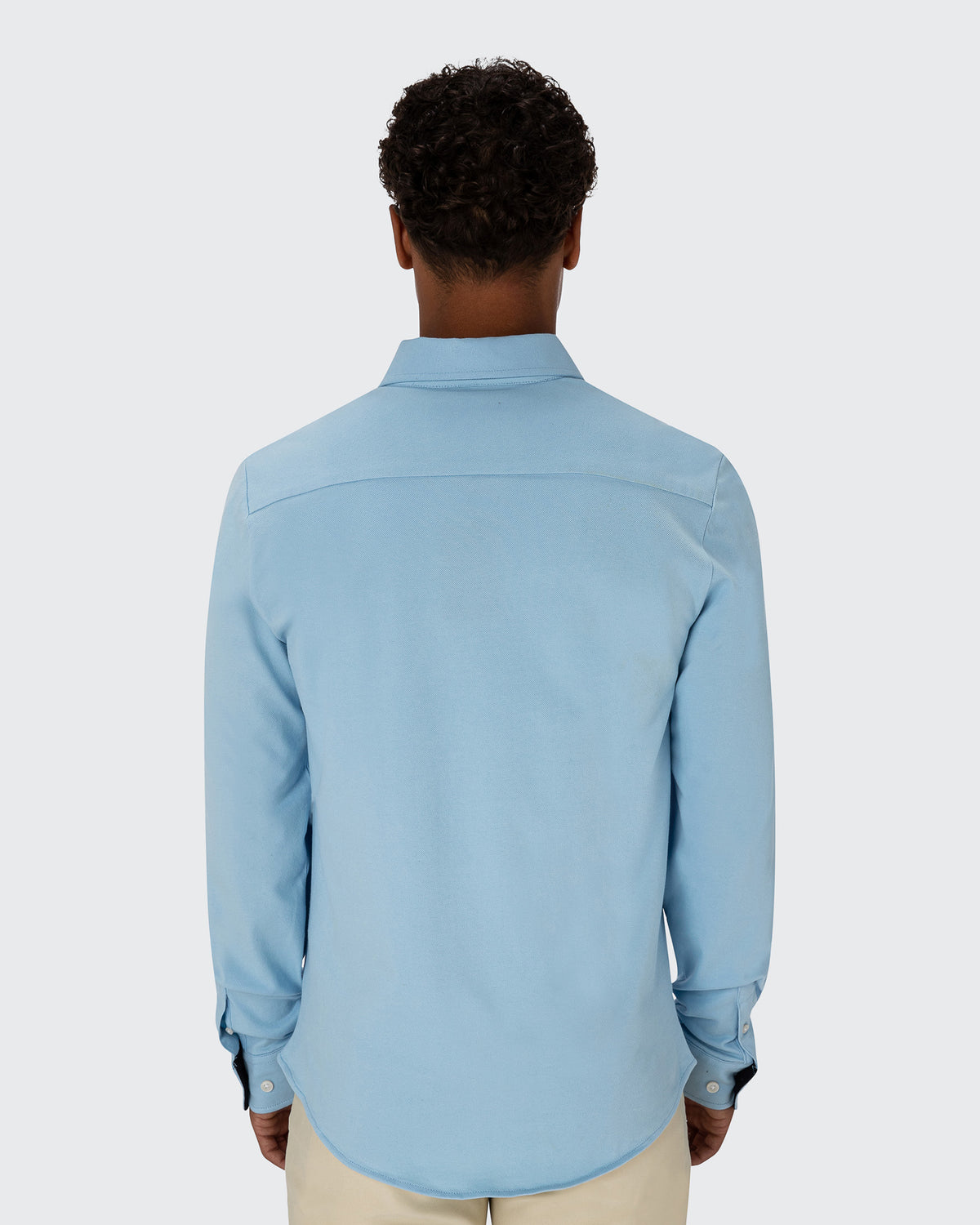 Piqué Stretch Shirt- Light Blue