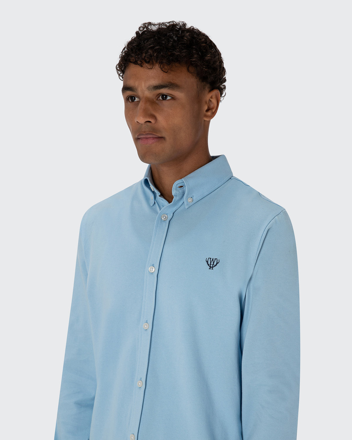 Piqué Stretch Shirt- Light Blue