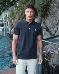 Pique Stretch Polo- Navy