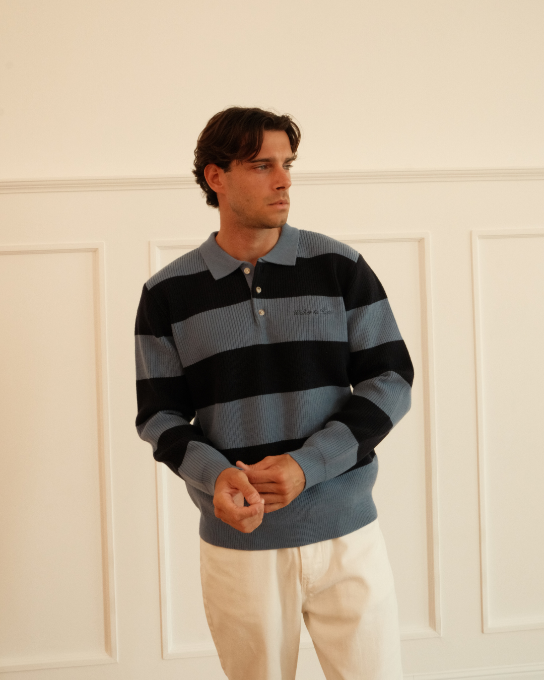 Lando Knit - Steel & Navy