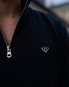 Navy Knitted 1/4 Zip - Walker & Hunt Knitwear