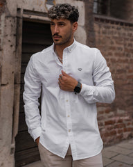 White Slim Fit Oxford Shirt - Walker & Hunt Shirts